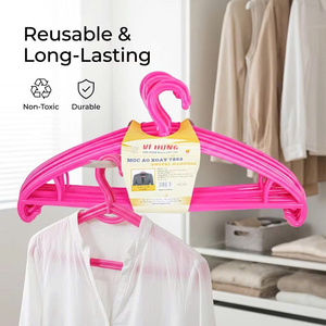 Cintres en plastique robustes avec crochet pivotant à 360° et encoches antidérapantes pour les épaules, pour la maison, l'école, le dortoir et la buanderie - Product Image 2