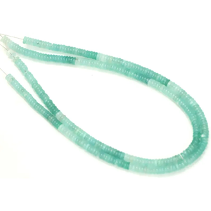 Cuentas Planas de Calcedonia Aqua Natural de 5-6 mm, Cuentas de Calcedonia Azul Cielo Lisas de 15 Pulgadas, Cuentas de Piedras Preciosas Heishi, Joyería al por Mayor - Product Image 4