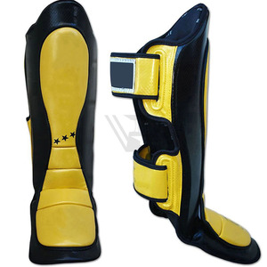 Protège-tibias en cuir professionnels sur mesure de haute qualité pour Muay Thai et Kickboxing, fabriqués en usine - Product Image 5