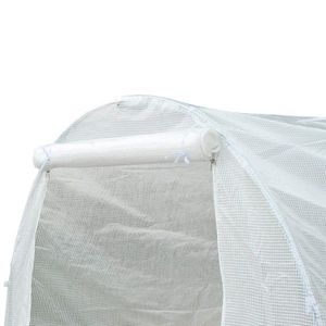 Serra a tunnel grande da giardino 4,5 m x 2,1 m x 2,1 m con 6 finestre avvolgibili e porta in vetro temperato - Product Image 6