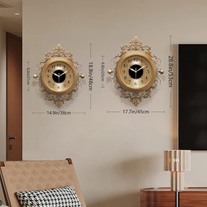 Vintage 16x19 Inch Retro Wall <b>Clock</b> <b>Silent</b> Antique Victorian Decorative Wall <b>Clock</b> Battery Operated for Living Room Bedroom - Product Image 4