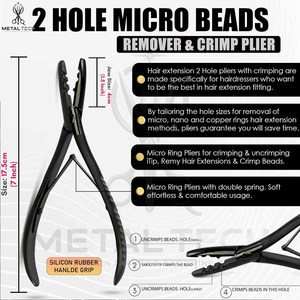 2026 Complete Hair Extension Installation Kit with Plier, Pulling <b>Needle</b>, Sectioning Clips, and Scissors in Zipper Carry <b>Case</b> - Product Image 6