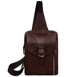 Men's Black PU Large Chest Shoulder Cross Body Bag Square <b>Zip</b> Classic Style Durable Daily Use Single Strap Lichee Pattern Lichee - Product Image 3