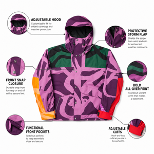 Unisex Waterproof Snowboarding <b>Jacket</b> Winter Windproof Skiing Coat Thermal Mountain Hooded Outerwear Patterned Breathable <b>Ski</b> - Product Image 5