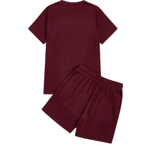 Top con estampado de letras y cintura con cordón para hombre, conjunto corto de camiseta de verano, ropa deportiva de 2 piezas, ropa de calle con logotipo personalizado, venta al por mayor - Product Image 5