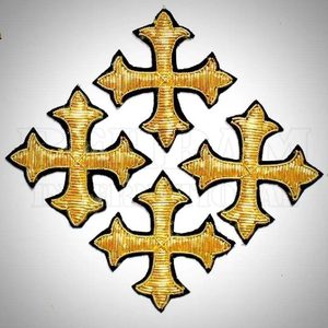 Patchs liturgiques brodés en gros, croix byzantine en fil doré métallique, applique pour vêtements sacerdotaux d'église - Product Image 6