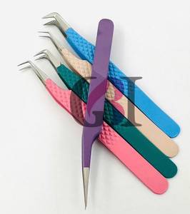 90/45/Boot/Straight Eyelash Extension Tweezers Set Anti Slip Stainless Steel Volume <b>Lash</b> Tweezers Custom Logo Color Anti-Magneti - Product Image 3