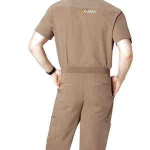 เสื้อสครับแพทย์ยูนิเซ็กซ์ HUSKY SPORTSWEAR คุณภาพพรีเมียม ผ้าทอผสมสแปนเด็กซ์/โพลีเอสเตอร์ แขนสั้น คอวี สำหรับบุคลากรทางการแพทย์ - Product Image 2