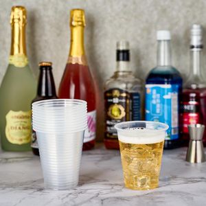 แก้วพลาสติกใสแบบใช้แล้วทิ้ง 300 ชิ้น แก้วน้ำใสสำหรับใช้ในบ้าน โรงเรียน สำนักงาน งานอีเว้นท์ งานจัดเลี้ยง ตัวอย่างเครื่องดื่ม - Product Image 2