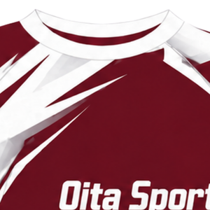 Camiseta Deportiva de Compresión, Manga Corta, Color Granate y Blanco, Cuello Redondo, Diseño Gráfico de Rayo, para Entrenamiento Atlético - Product Image 5
