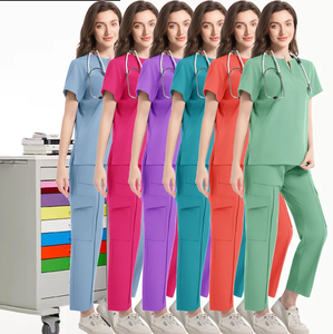 Conjuntos de Uniformes Médicos de Punto Personalizados al por Mayor para Mujer: Pantalones Jogger Ajustados, Batas Quirúrgicas y Uniformes de Tallas Grandes de Alta Calidad - Product Image 1
