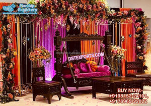 Increíble brazalete ceremonia escenario columpio Jhoola Gujarati boda escenario novia novio columpio maravilloso indio Sangeet columpio Decoración - Product Image 2