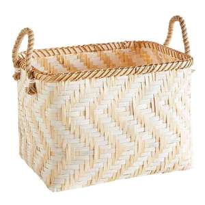 Cesta de Bambú Premium, Caja de Almacenamiento Rectangular, Organizador de Cocina, Contenedor de Alimentos Tejido, Accesorios para el Hogar, Organizador de Estantes Cúbicos - Product Image 1
