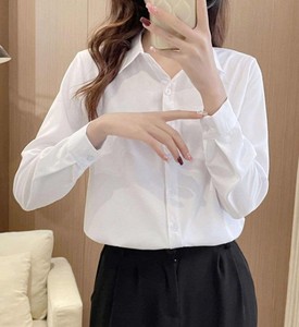 Nueva Blusa Ecológica para Mujer, Casual, de Manga Larga, Ajustada, de Color Sólido, con Botones al Frente, para Primavera, Verano y Otoño - Product Image 4