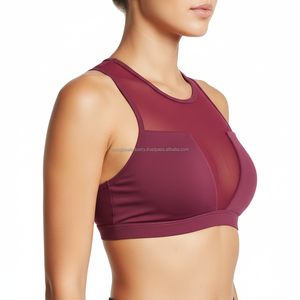 Sujetador deportivo sin aros para mujer, de verano, liso, personalizado OEM, al por mayor, de punto, de alto soporte y ligero - Product Image 3