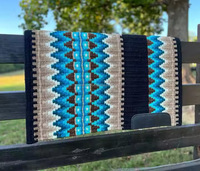 Couverture de cheval de spectacle de meilleure qualité pour l'équitation occidentale Couleurs attrayantes Laine de Nouvelle-Zélande Double tissage Tapis de selle tissés à la main