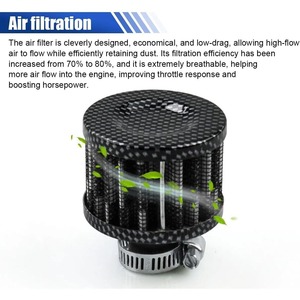 Filtro de Aire de 0.47"/12mm, Filtro de Admisión de Aire Frío, Respirador, Ventilación Turbo, Limpiador de Admisión de Aire, Compatible con la Mayoría de Autos y Motocicletas - Product Image 4