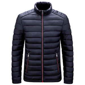 Men's Winter Outdoor Zipper Puffer Jacket Plus Size Insulated <b>Bubble</b> <b>Coat</b> with Cotton Padding Patchwork Pattern - Product Image 4