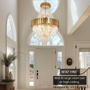 Meerosee Moderne <span class=keywords><strong>Chrome</strong></span> Lustres Suspensions En Acier Inoxydable Éclairage À La Maison <span class=keywords><strong>Suspension</strong></span> pour Salon Chambre MD85599 - Product Image 2