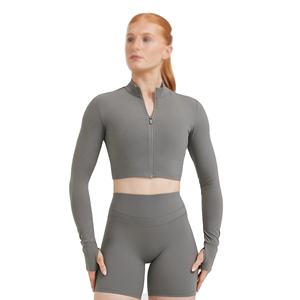 Abrigos de alta calidad para mujer, chaqueta deportiva para Fitness, ropa de Yoga, Top de cuello redondo con cremallera, chaqueta de manga larga para mujer - Product Image 1