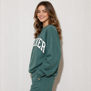 Sweat-shirt d'hiver pour femme à col montant, épais 380g, 100% coton écologique, personnalisable avec logo, vierge, coupe oversize - Product Image 3
