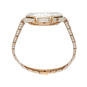 Reloj Clásico con Movimiento de Cuarzo, Esfera con Diamantes Cultivados en Laboratorio, Estilo Hip Hop - Product Image 4