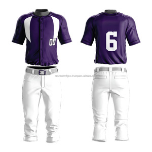 Vente en gros d'uniformes de baseball pour hommes, vêtements d'équipe, maillots sublimés personnalisés avec pantalons, uniformes de sport, fabricant OEM - Product Image 1