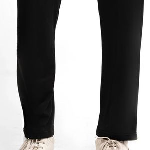 Pantalon de jogging décontracté en coton noir pour homme, taille haute élastique avec cordon de serrage, séchage rapide, coupe droite, vente en gros - Product Image 3
