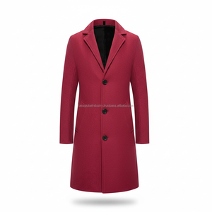 <b>Men's</b> <b>Long</b> Overcoat Pink Plaid Waterproof Custom OEM Wholesale - Product Image 1