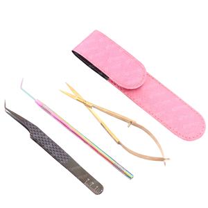 Pinzas de pestañas de polvo de diamante de alta calidad con logotipo OEM Extensión de pestañas profesional para puntas de volumen de belleza Logotipo personalizable - Product Image 1