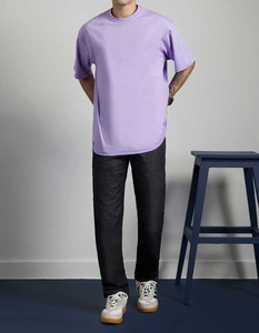 T-shirts pour hommes en coton premium, coupe ample, col rond, respirants, couleur lavande, vente chaude, prix bas au Pakistan - Product Image 6