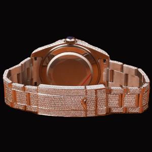 Montre en acier inoxydable sertie de diamants Moissanite personnalisable, unisexe, style tendance Hip Hop, mouvement à quartz étanche, montre de mode - Product Image 3