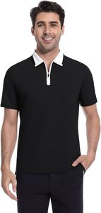 Camisa de Golf con Cierre para Hombre, Manga Corta, Absorbente de Humedad, Pique Elástico, Secado Rápido, Ropa Deportiva, Polos para Hombre - Product Image 2
