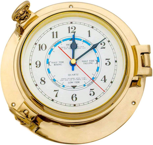 Horloge de hublot en laiton poli, horloge murale nautique marine vintage, horloge de bateau décorative, horloge maritime pour bateau, yacht, maison - Product Image 2