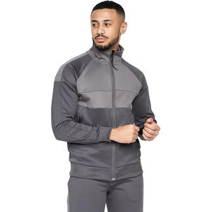 Conjunto Deportivo para Hombre en Gris con Bloques de Color, Sudadera con Cremallera Completa y Pantalones Deportivos, Transpirable, Estilo Casual Deportivo, Corte Regular, 100% Algodón - Product Image 3