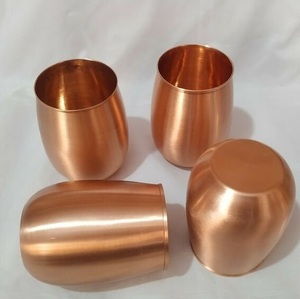 classic plain copper glass handmade copper tumbler smooth copper cup traditional copper drinkware reusable copper glass <b>kitchen</b> - Product Image 2