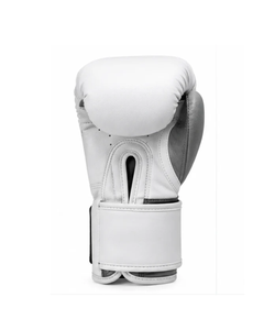 Gants de boxe en cuir PU blanc, gants d'entraînement MMA Muay Thai Sanda à doigts entiers avec fermeture antidérapante au poignet, de 6 oz à 16 oz - Product Image 4