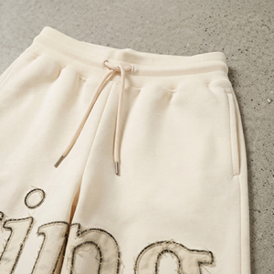 Pantalon de jogging brodé effet vieilli avec cordon de serrage, en molleton 500 GSM pour l'hiver, broderie style pyjama - Product Image 5