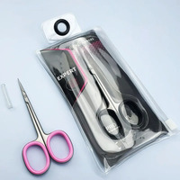Ciseaux à cuticules en forme de bec d'aigle, ciseaux de manucure en acier inoxydable, outil professionnel incurvé extra fin pour manucure, cils et sourcils, 1 pièce