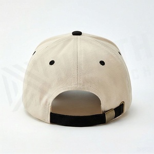 Unisex 6-Panel <b>Baseball</b> <b>Cap</b> Beige <b>Black</b> Brim Cotton Yarn Fitted Casual Hat Adult Solid Color Four Seasons Wear - Product Image 2