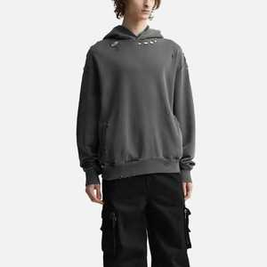 ผู้ผลิตเสื้อฮู้ดดี้ผู้ชายแบบดิสเทรส |   เสื้อผ้าลำลองแนวสตรีท - Product Image 2