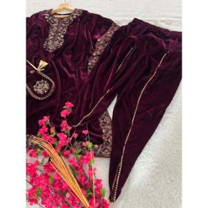 Designer Women's Party Wear <b>Kaftan</b> and Dhoti Set - Product Image 2