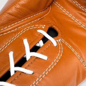 Guantes de Boxeo Profesionales Pro Fighting Fly Golden, Cuero Vacuno Original, Correa de Muñeca Ajustable, AI-BG-516 - Product Image 6