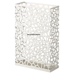 Porte-parapluies décoratifs en acier inoxydable de forme rectangulaire, finition noire, design créatif, décoration d'intérieur, équipement de pluie - Product Image 4