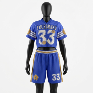 Custom 180 GSM polyester mesh <b>shorts</b> set navy orange contrast sleeve panels lightweight embroidered <b>patch</b> logo for <b>men's</b> set - Product Image 3