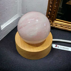 Lampe de nuit sphérique en agate et quartz rose, qualité supérieure, vente en gros, décoration de méditation Reiki, guérison naturelle - Product Image 6