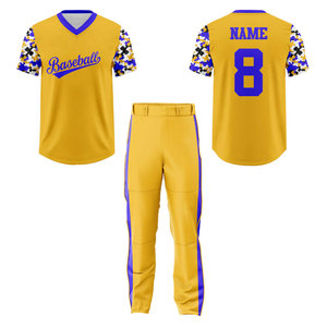 Uniforme de Béisbol Personalizado con Cuello en V, Uniforme de Equipo Personalizado, Tela de Malla, OEM ODM - Product Image 3