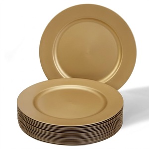Assiette de présentation contemporaine en métal avec finition polie pour une décoration élégante de table de banquet, de mariage et de restaurant - Product Image 1