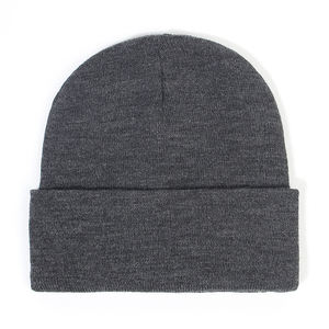 Unisex Dark Gray Knitted Beanie Hat 100% Acrylic Solid Color Casual <b>Winter</b> <b>Cap</b> for Adults 56-58CM Outdoor Use For <b>Winter</b> - Product Image 2