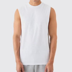 Débardeur noir sans manches pour homme, couleur unie, col rond, tricoté, décontracté - Product Image 6
